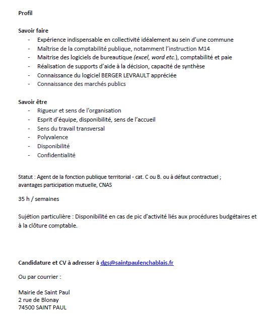 Offres D Emploi Saint Paul En Chablais